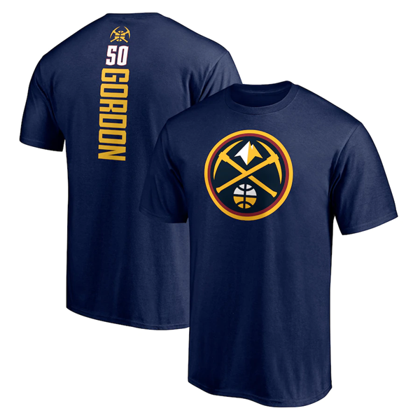 Men's Denver Nuggets #50 Aaron Gordon Navy Name & Number T-Shirt
